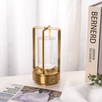 Lumison Kristall Lykta Bordslampa, Lumison Kristall Lampa, Bärbar Metall Bordslampa, 3 Färger Uppladdningsbar Sladdlös LED-lampa, 100% Ny[hk] Gold