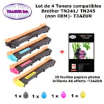 Lot de 4 Toners compatibles Brother TN-241 / TN-245 / TN 241 / TN 245
