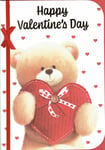 HAPPY VALENTINE'S DAY CARD LARGE Quality Valentines Day Cute Bear & Heart Design