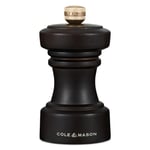 Cole & Mason H233055 Hoxton Chocolate Wood Pepper Mill, Precision+ Carbon Mechanism, Compact Pepper Grinder with Adjustable Grind, Beech Wood, 104mm, Seasoning Mill, Lifetime Mechanism Guarantee