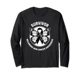 Melanoma Survivor Warrior Fight Skin Cancer Awareness Ribbon Long Sleeve T-Shirt