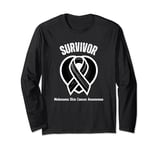 Melanoma Skin Cancer Awareness Ribbon Survivor Remission Long Sleeve T-Shirt