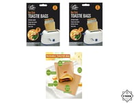 4 TOASTER BAGS REUSABLE Non Stick Toast Sandwich Pouch Pockets Bag GHOM2196 UK