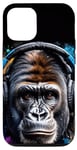 iPhone 12/12 Pro Gorilla Headphones Monkey Colorful Animal Art Print Graphic Case