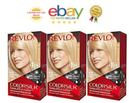 3 x REVLON Colorsilk 3D Permanent Hair Colour 04 Ultra Light Natural Blonde