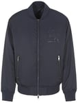 Armani Exchange Men's Sustainable, Eagle Logo, Cuffed Sleeves Shell Jacket, Navy, XL