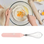 (Pink)Cordless Hand Mixer Stainless Steel 1200mah Battery Electric Egg Beater 3