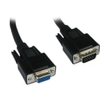 CDL Micro 50 cm SVGA/VGA PC Monitor Extension Cable Male to Female M-F 15 Pins Wired - Black
