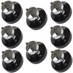 8 X Stoves Oven Gas Control Knobs Hob Cooker Flame Switch Chrome Black Silver