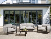 Havesæt i aluminium 2-personers sofa med lænestole Lysegrå ESPERIA 