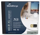 MediaRange BD-R XL 100GB 4x printbar skiva i jewel case
