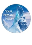 Edible Icing Sheet PERSONALISED Frozen Ice Castle 7-8" Circle Cake Topper