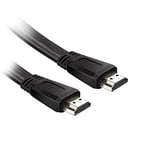 ekon Câble HDMI plat 1.4 avec ethernet, mince, mâle mâle, 1 mètre, résolution 4K Ultra HD et 3D, cache-connecteurs pour TV, projecteurs, ordinateur portable, PC, MacBook, PlayStation, Nintendo Switch