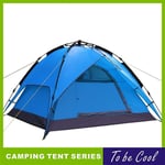 LONGGG Automatic Tent 3-4 People Double Tent Free To Build Waterproof And Windproof Warm Tent Outdoor 拼色
