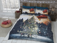 Julgran Northern Lights Sänglinne med glitter för dubbeltäcke 220x230cm