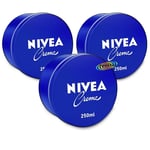 3x Nivea Creme All Purpose Face Body Moisturising Cream for Dry Skin Care 250ml