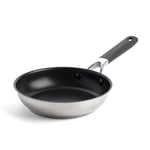 KitchenAid Classic Stainless Steel PFAS-Free Healthy Ceramic Non-Stick 20 cm Frying Pan Skillet, Clad, Induction, Stay-Cool Handle, Oven Safe up to 160°C, Silver