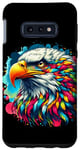 Galaxy S10e Cool Bald Eagle Spirit Animal Illustration Tie Dye Art Case