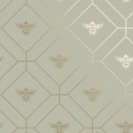 Honeycomb Bee Wallpaper Holden DÃ©cor Geometric Metallic Modern Gold Green