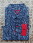 New Hugo BOSS mens black blue long sleeve slim casual smart suit shirt MEDIUM M