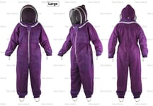 New Purple Adult Large Three Layers MESH Beekeeping Suit BEE Ventilated Cool AIR