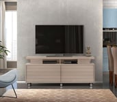Wide Screen TV Cabinet Television Stand Unit Matt Grey Finish and Sliding Door