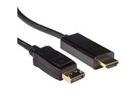 Act Conversion Cable Displayport Male To Hdmi-A Male 3,00 M. Length: 3 M Dp Male - Hdmi A Male 3.00M (Ak3991)