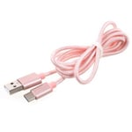 XC Tygbeklädd USB-C laddningskabel (Färg:: Rose Guld)