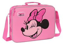 Safta Minnie Mouse Loving - Portefeuille extrascolaire, porte-tout, bandoulière, confortable et polyvalent, qualité et résistance, 38 x 6 x 28 cm, couleur rose, rose, Estándar, Décontracté