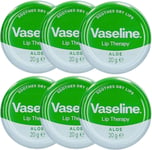 6 X Vaseline Lip Therapy Aloe Tin 20g (Pack Of 6)