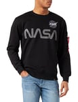 Alpha Industries Men's NASA Reflective Sweater Sweatshirt, Black, S