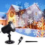 Projecteur de Flocon de Neige, Lampe Projecteur LED de Noël, Lampe de Projection Snowfall, Lumières de Projecteur de Noël Extérieur et Intérieur pour Jardin, Mariage, Fête (Flocons Neige)