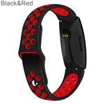 Replacement Watch Band Smart Bracelet Silicone Strap Black&red L-230mm