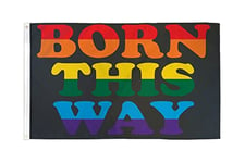 Drapeau Arc-en-Ciel Born this way 150x90cm - Drapeau Gay - Rainbow 90 x 150 cm - Drapeaux - AZ FLAG