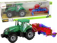 Leantoys Traktor Med Plog Friktionsdrift Röd