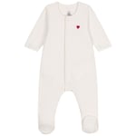 Petit Bateau Velour Onesie Marshmallow | Vit | 1 months