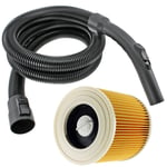 2m Hose + Filter for KARCHER Wet & Dry WD2 WD2.200 WD2.240 WD2024 WD2064 WD2200