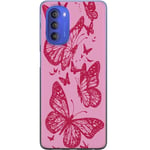 Motorola Moto G51 5G Transparent Mobilskal Fjärilar