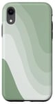 Coque pour iPhone XR Vert sauge abstrait arc-en-ciel tourbillon esthétique