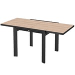 Trädgårdsbord utdragbart aluminium 80/160x80 cm väderbeständigt balkongbord halkfritt buffébord campingbord för 6 personer utepl
