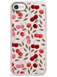 Fruity & Fun Patterns Cherries Impact Phone Case for iPhone 7 Plus, for iPhone 8 Plus | Protective Dual Layer Bumper TPU Silikon Cover Pattern Printed | Cute Fruit Illustration Print Cartoon
