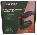 Parkside Cordless Nailer Stapler Nail Gun Tacker 4V Li-Ion PAT 4 D6 Brand New