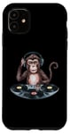 Coque pour iPhone 11 Monkey Casque de DJ amusant pour homme, femme, enfant