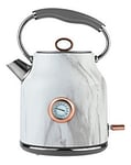 Tower Bottega T10020 3kW 1.7litre White Marble Effect and Rose Gold Kettle
