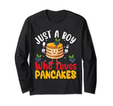 Cute Pancake Art Men Boys Pancake Maker Flapjack Pancakes Long Sleeve T-Shirt