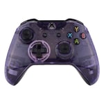 eXtremeRate Transparent Crystal Clear Atomic Purple Faceplate Cover for Xbox One Wireless Controller (Model 1708), Front Housing Shell Case Replacement Kit for Xbox One S & Xbox One X Controller