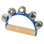 A-Star 5 Bell Jingle Shaking Sleigh Bell Handbell with Wooden Handle - Blue