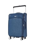 Rock Luggage Rocklite Dlx 8 Wheel Soft Unique Lightweight Medium Suitcase - Denim Blue
