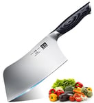 SHAN ZU Chef Knife,7 inch Sharp Meat Cleaver Knife Vegetable Chopper Professional Japanese High Carbon Stainless Steel Kitchen Chopping Knife with K133 Wood Handle