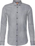 New Hugo BOSS mens grey slim fit long sleeve casual smart suit jeans shirt Large